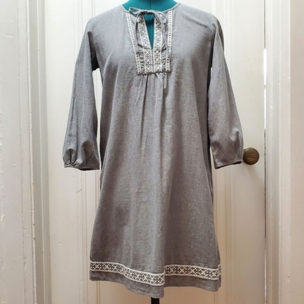 Muji Shift Dress with Embroidery - NWOT